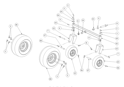 Front Caster And Tire Assembly 42 Inch' Diagram and Parts List for Z-FORCE42 53AA5A5G710 Cub Cadet Lawn Tractor